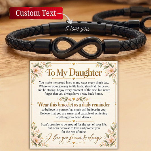 To My Daughter Bracelet Custom Name Personalized letter Daughter Engraved Name Daughter Jewelry Sentimental Gift for Her Infinity Bracelet