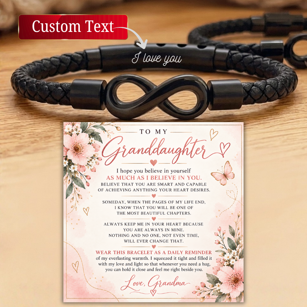 Granddaughter Bracelet from Grandma, Personalized Granddaughter Gift, Engraved Infinity Bracelet, Birthday Christmas Gift for Granddaughter